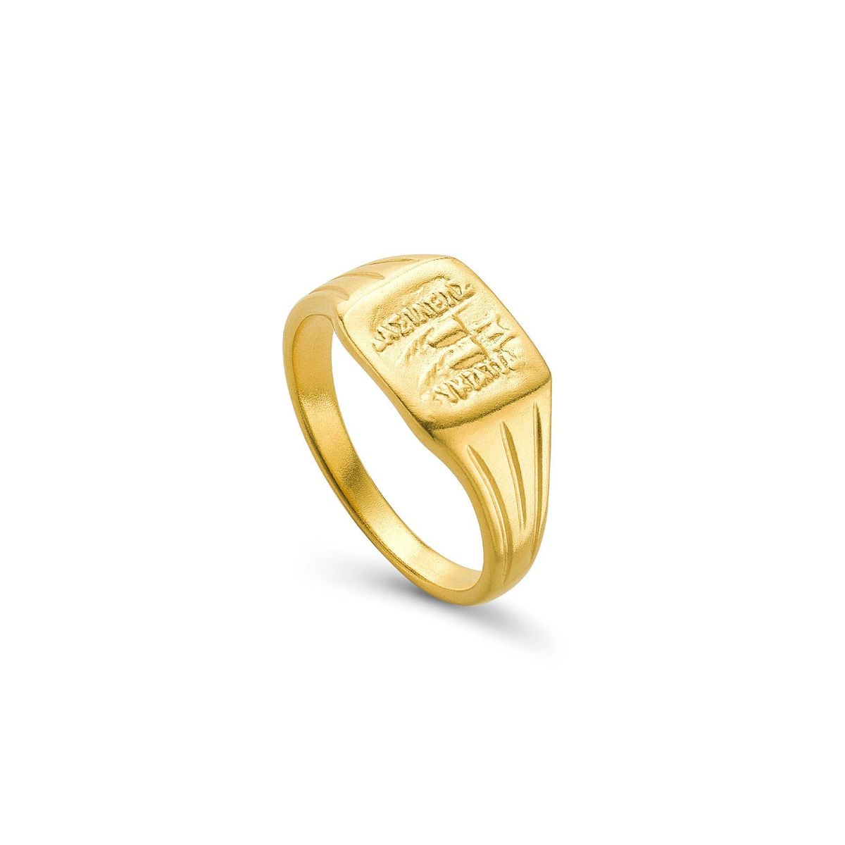 Δαχτυλίδι Lucy Williams Gold Square Coin Signet Ring