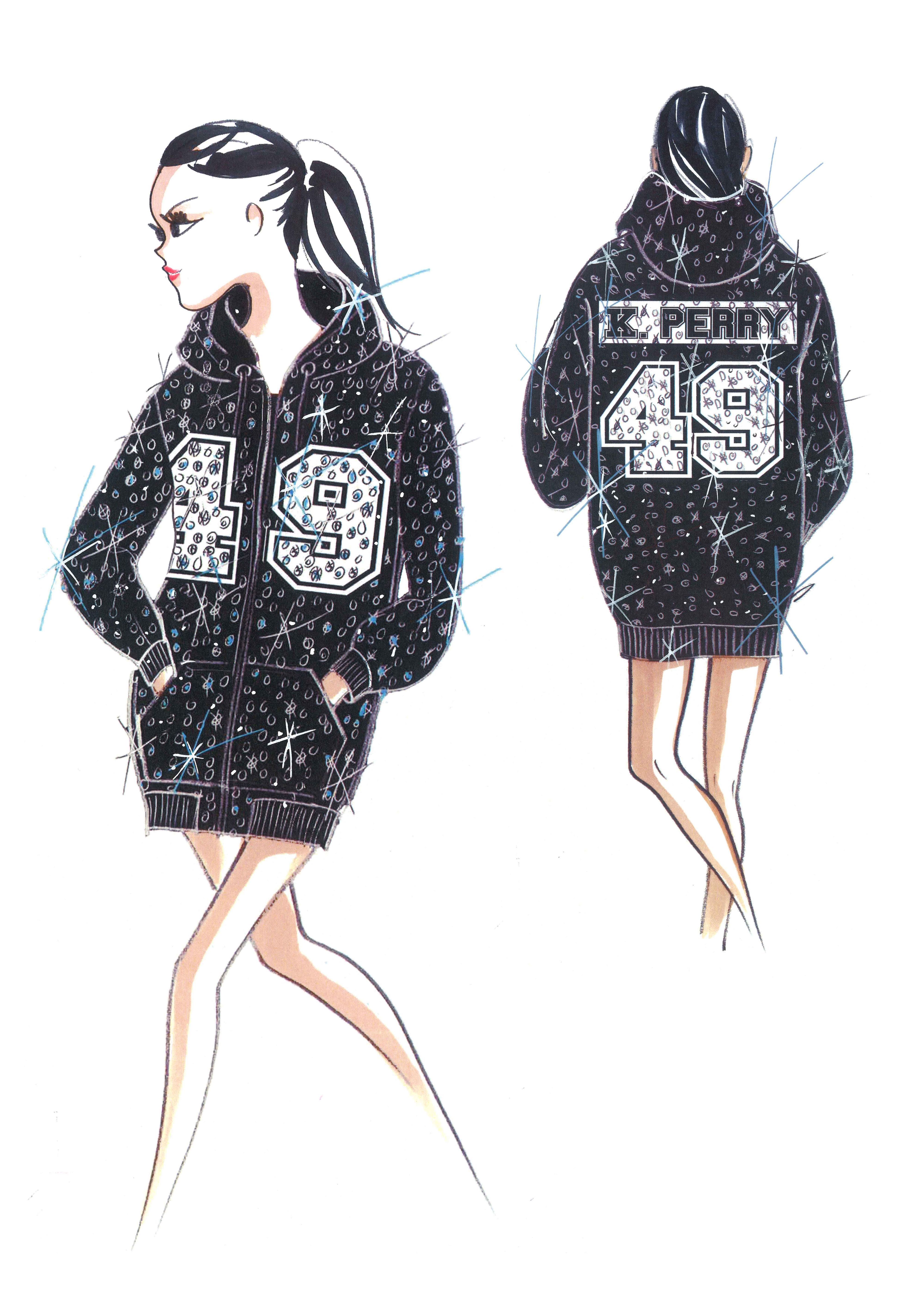 เสื้อกันหนาวมีฮู้ด Katy Perry Jeremy Scott Super Bowl