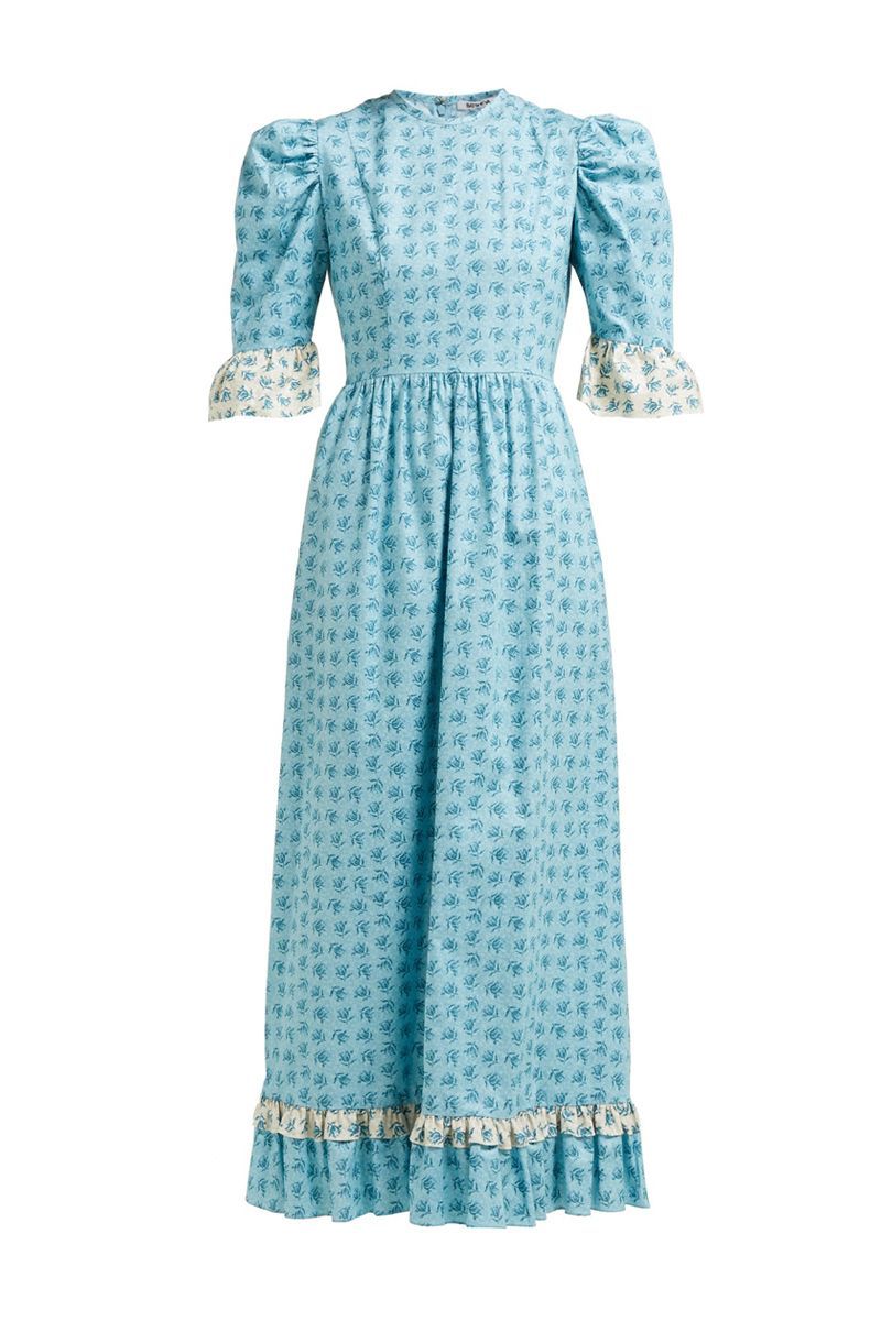 μπλε floral λιβάδι φόρεμα kate middleton