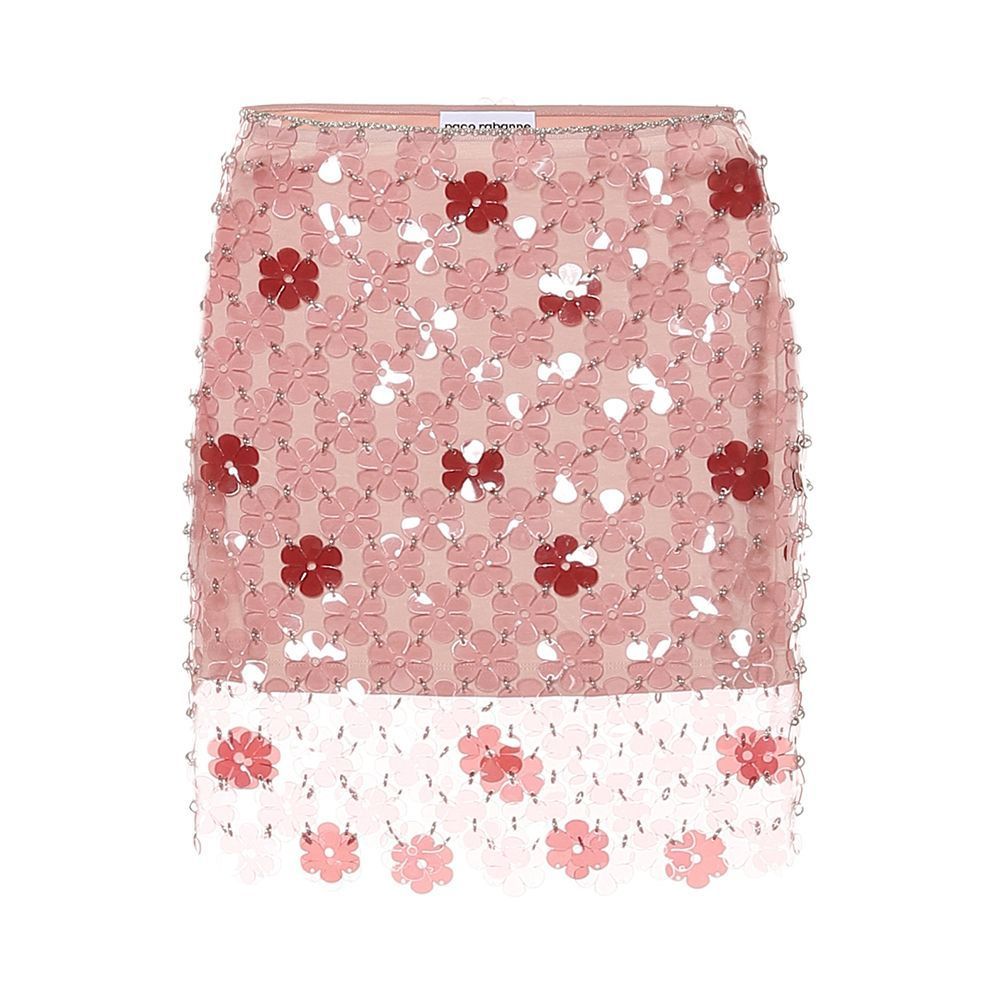 Mini-jupe pailletée fleurie