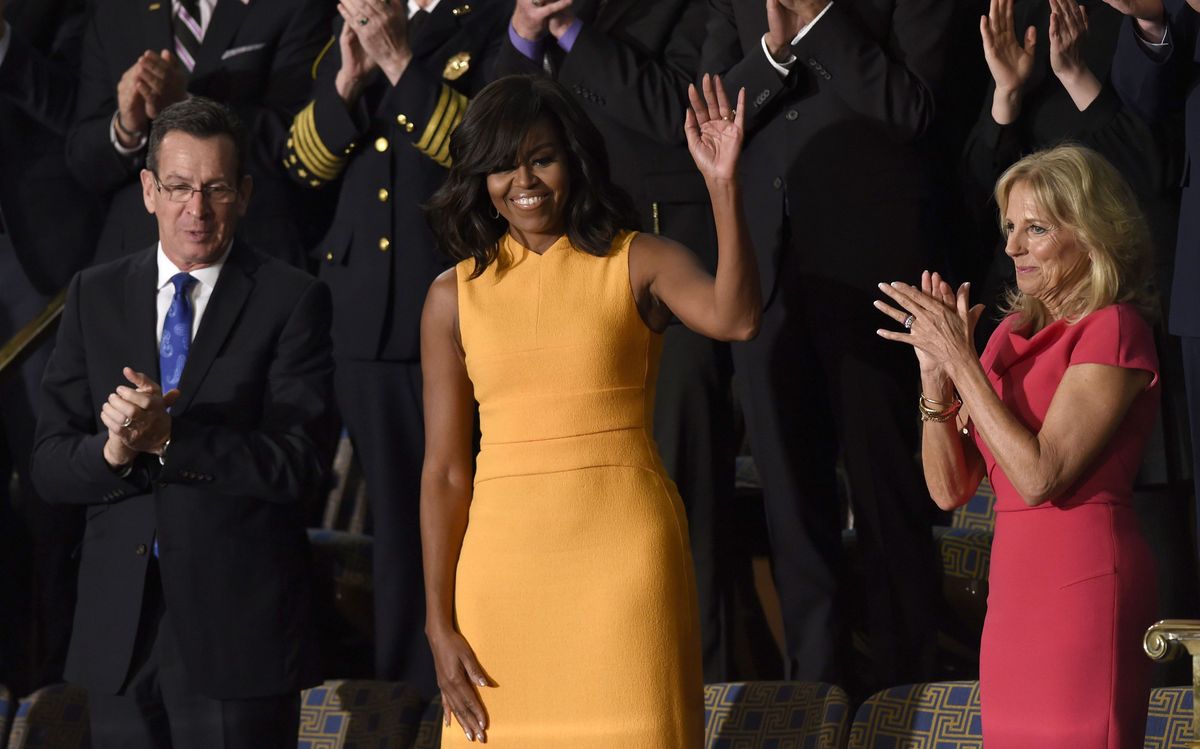 Šaty Michelle Obamovej o stave únie vypredané v strede reči