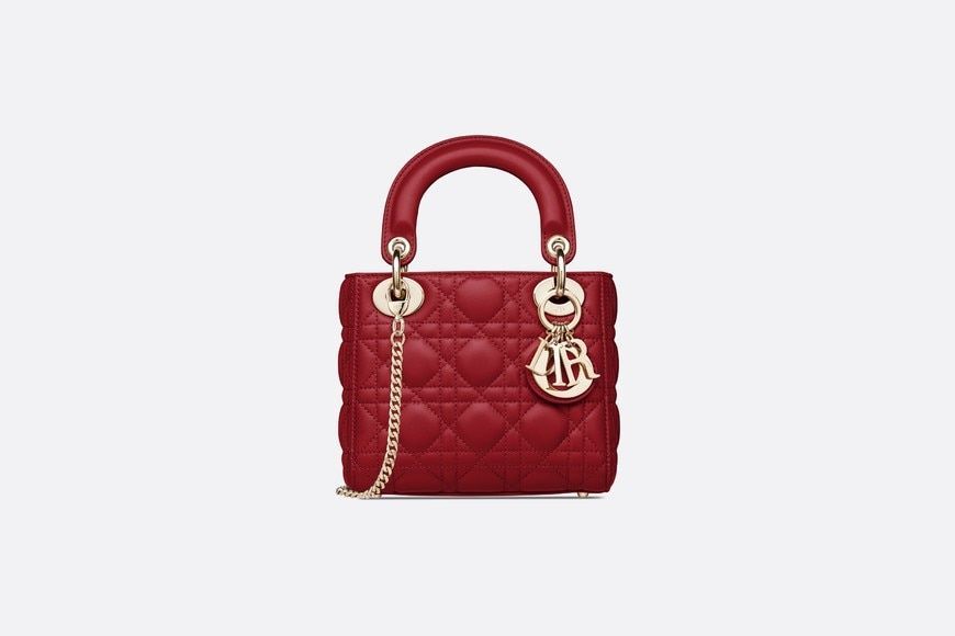 Mini sac à chaîne Lady Dior en cuir d